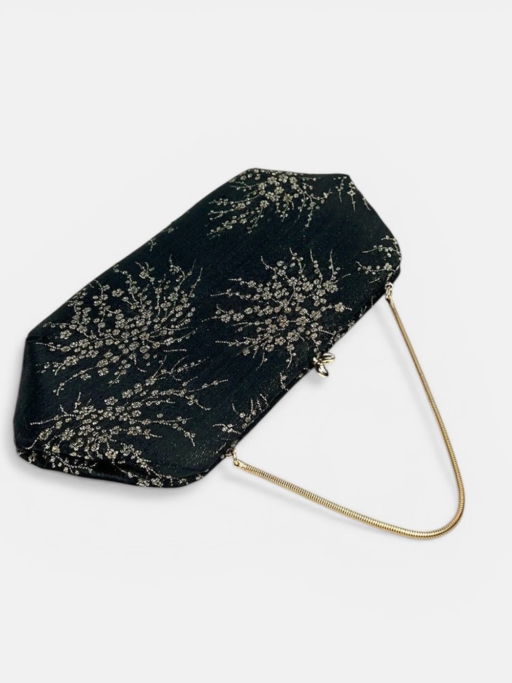 VTG Harry Levine HL USA Black Clutch Purse w/ Chain Clutch Strap & Coin Purse